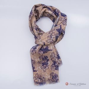 Sciarpa beige con disegni Calabrese 1924