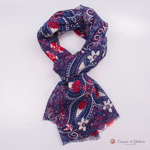 Sciarpa blu con disegni paisley Calabrese 1924