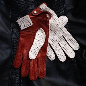 Gants de conduite en agneau et crochet Omega Guanti