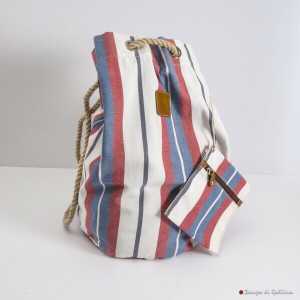 Sacca mare Calabrese 1924 con righe rosse, blu e bianche