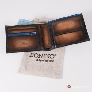 Portefeuille Bonino X Emilie Patine marron foncé